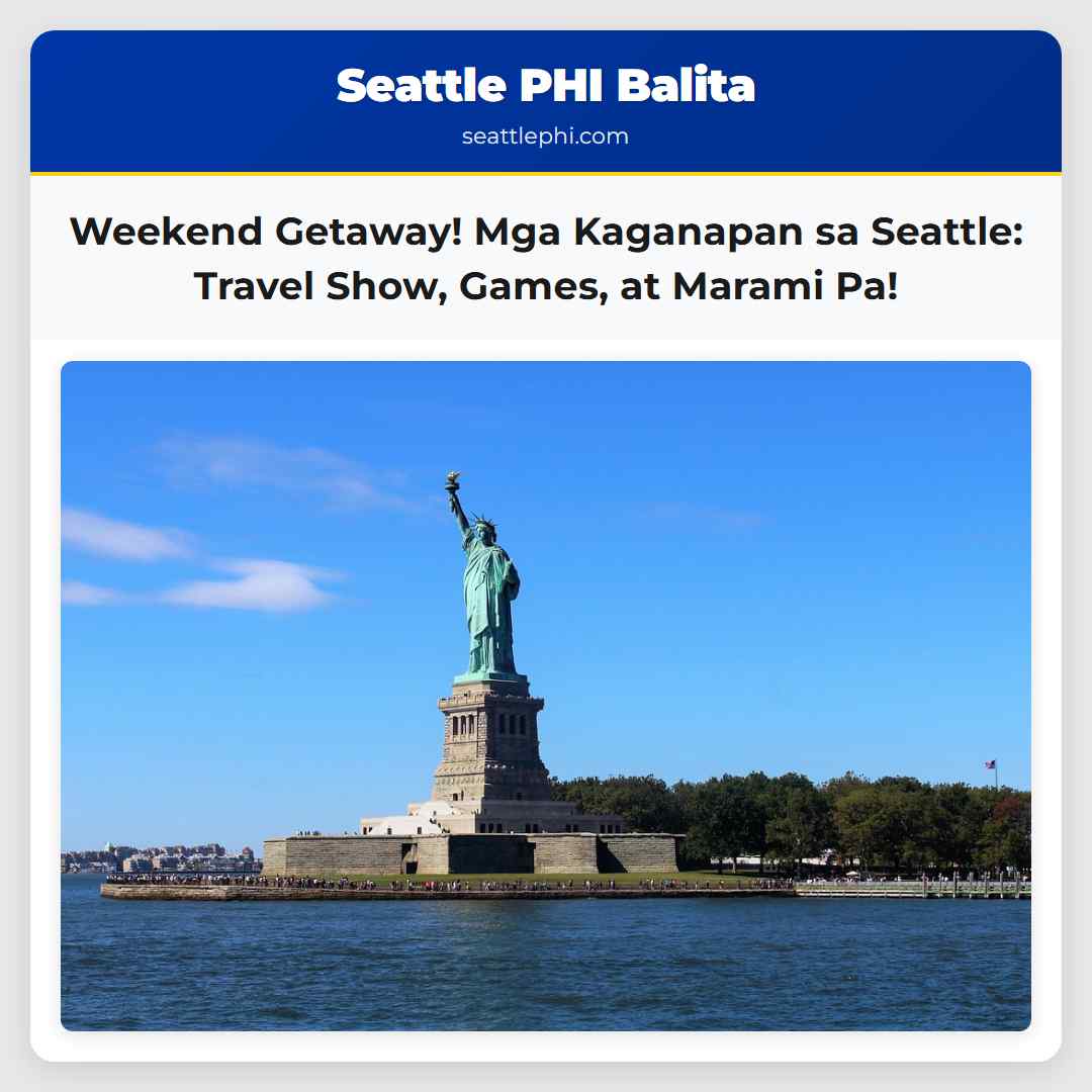 Weekend Getaway! Mga Kaganapan sa Seattle: Travel