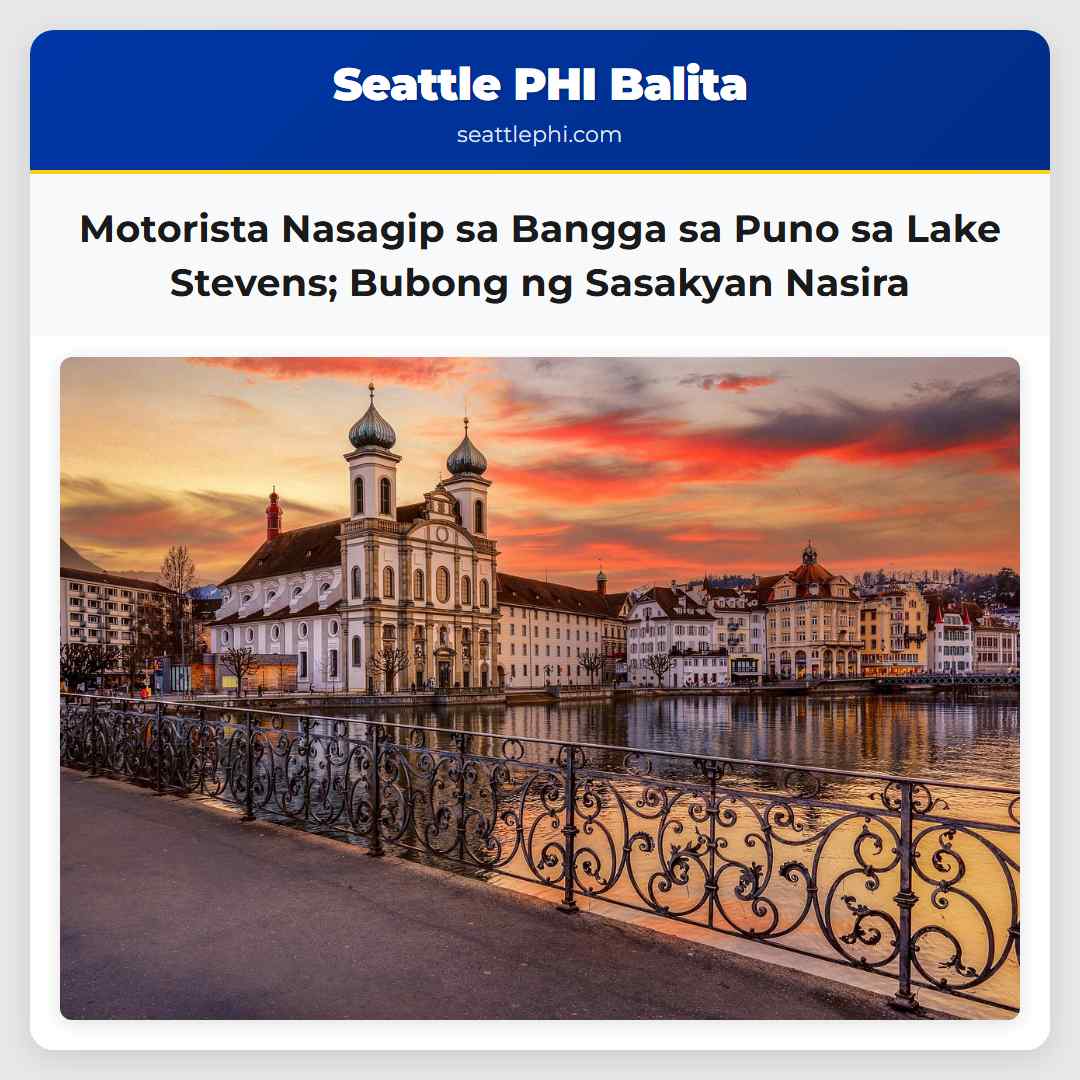 Motorista Nasagip sa Bangga sa Puno sa Lake