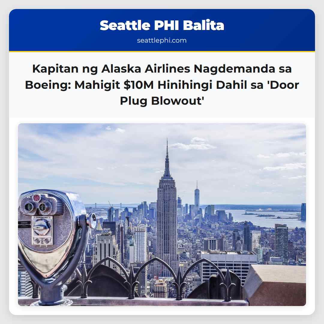 Kapitan ng Alaska Airlines Nagdemanda sa Boeing: