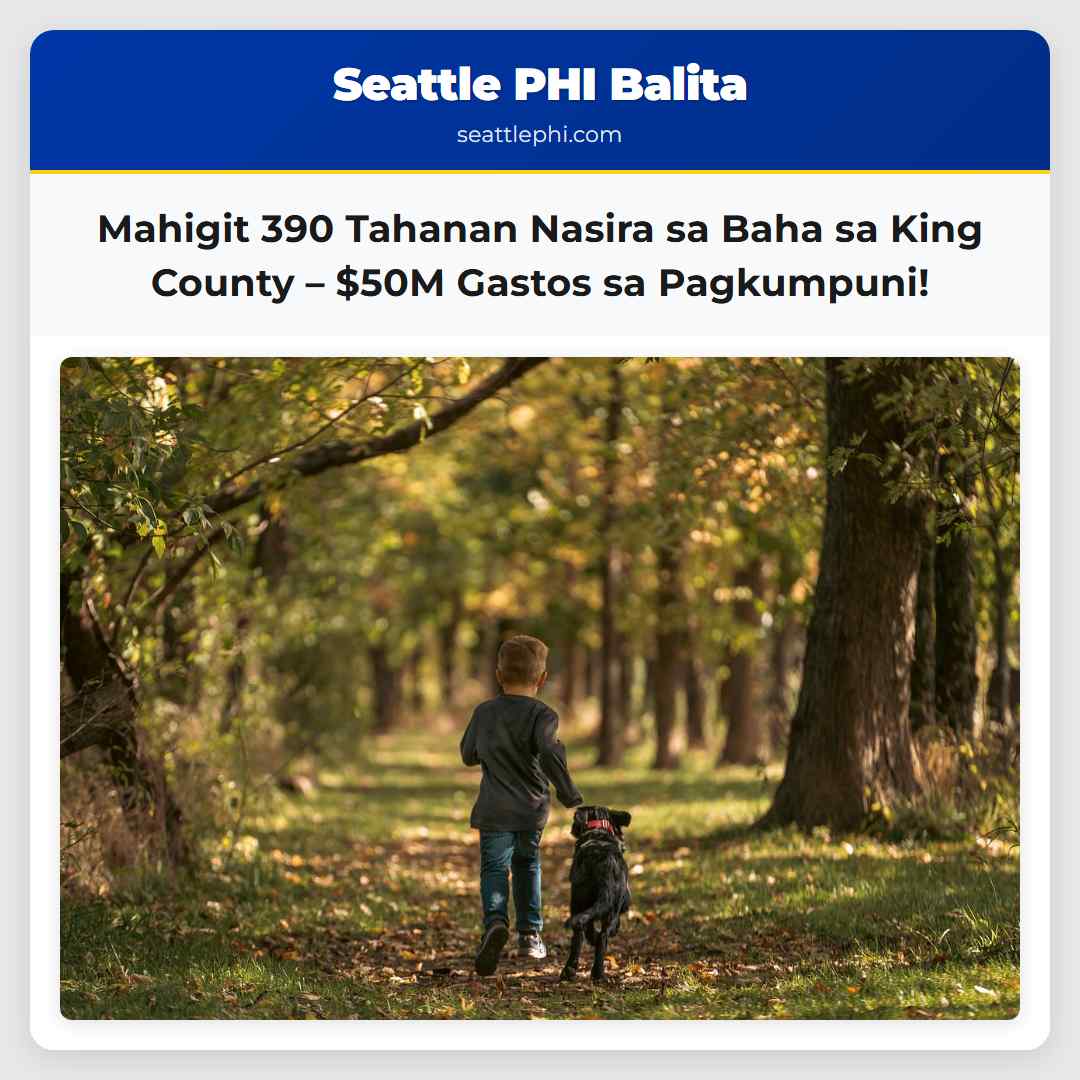 Mahigit 390 Tahanan Nasira sa Baha sa King County
