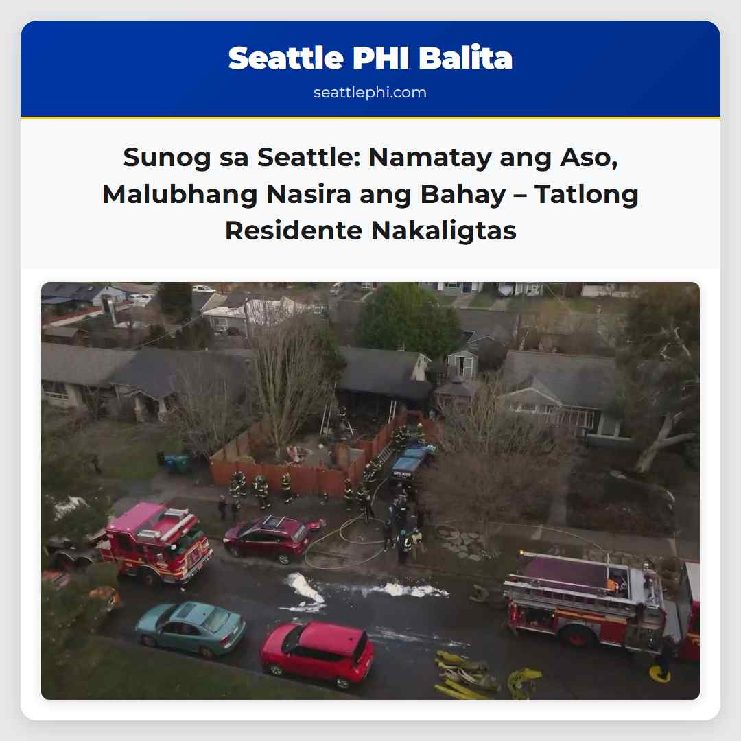 Sunog sa Seattle: Namatay ang Aso, Malubhang