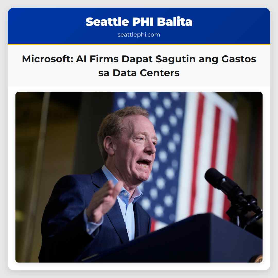 Microsoft: AI Firms Dapat Sagutin ang Gastos sa