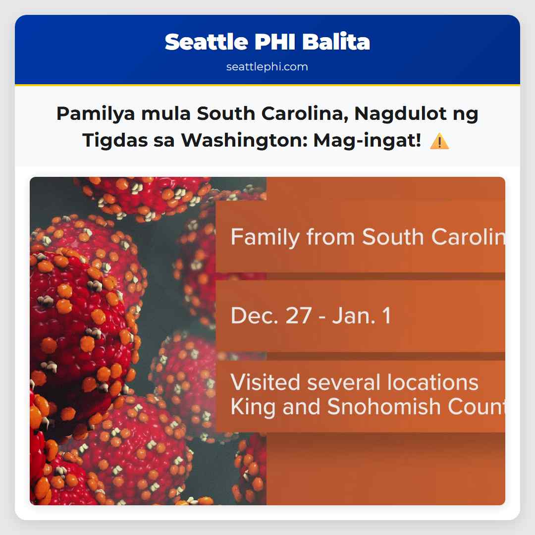 Pamilya mula South Carolina, Nagdulot ng Tigdas