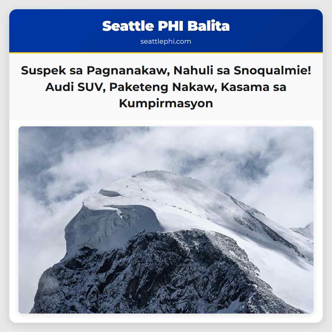 Suspek sa Pagnanakaw, Nahuli sa Snoqualmie! Audi