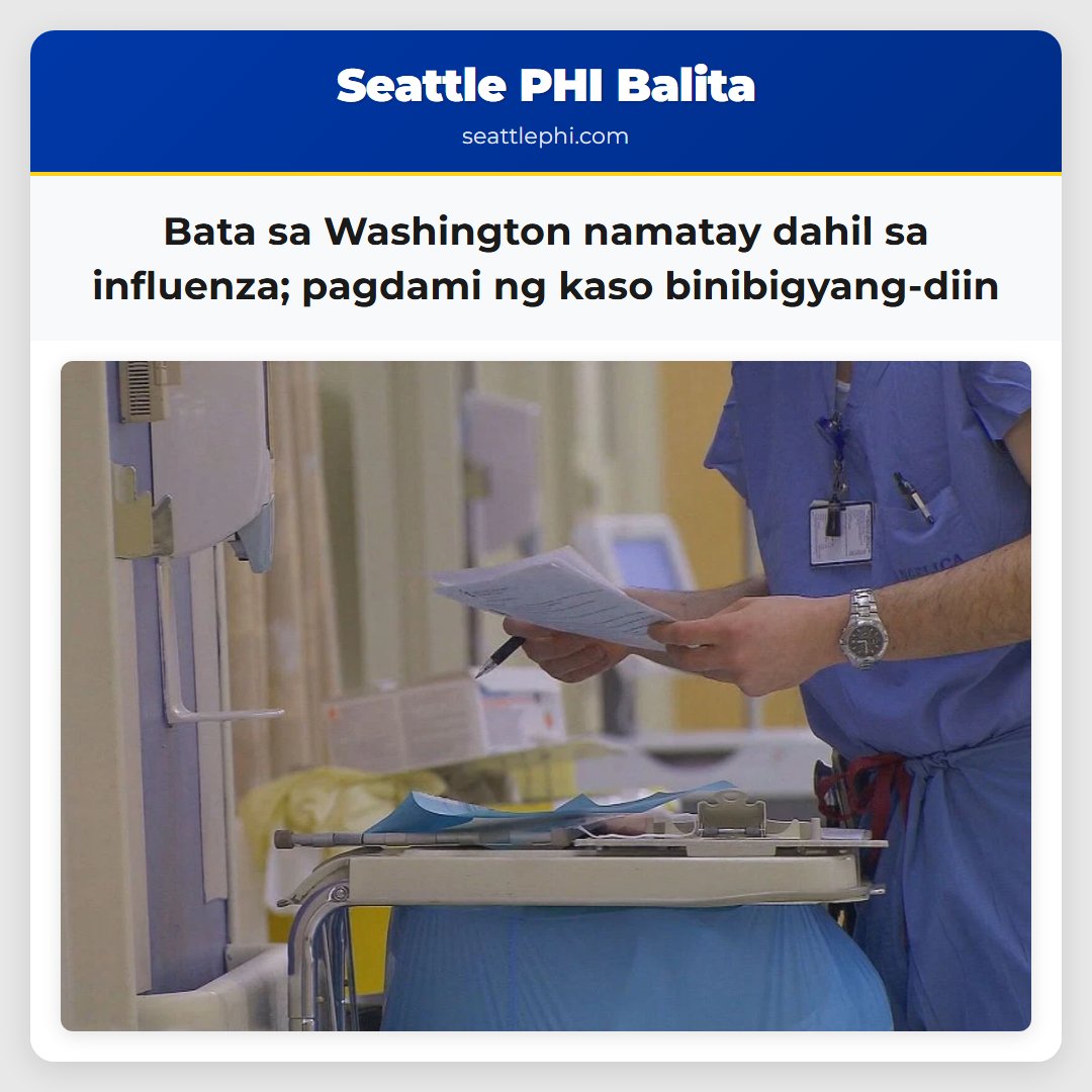 Bata sa Washington namatay dahil sa influenza;
