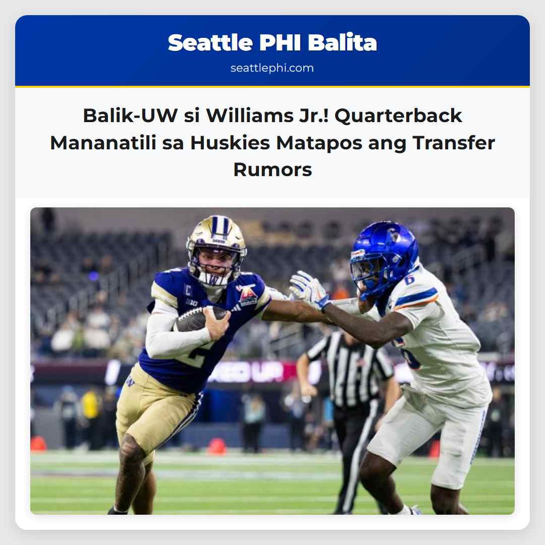 Balik-UW si Williams Jr.! Quarterback Mananatili