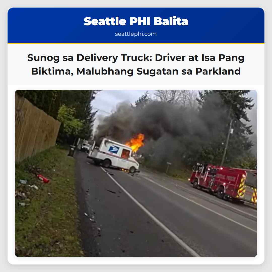 Sunog sa Delivery Truck: Driver at Isa Pang
