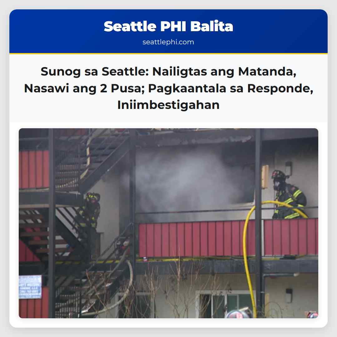 Sunog sa Seattle: Nailigtas ang Matanda, Nasawi