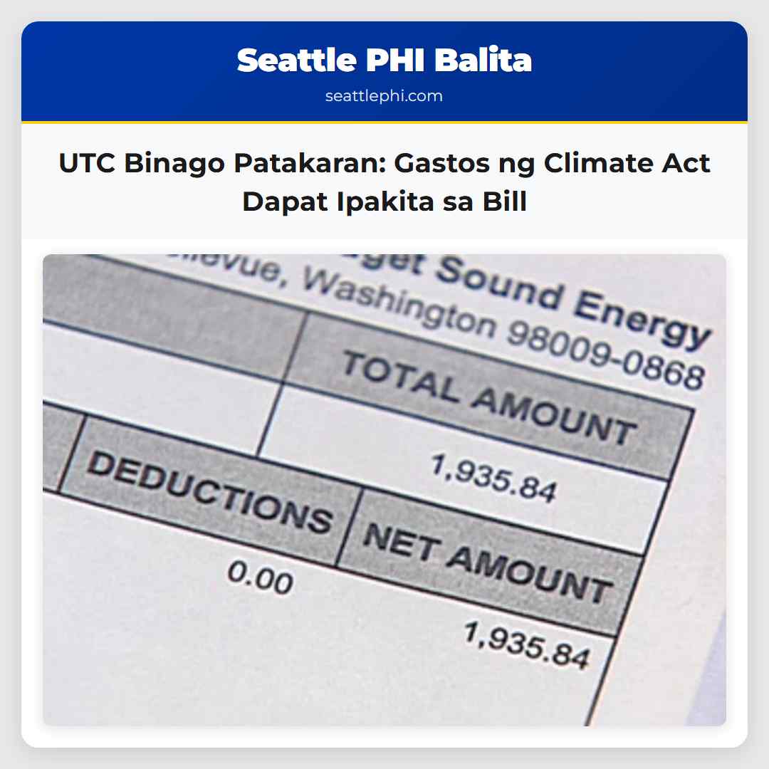 UTC Binago Patakaran: Gastos ng Climate Act Dapat