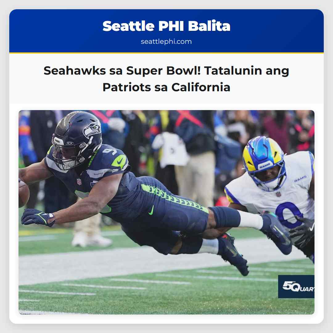 Seahawks sa Super Bowl! Tatalunin ang Patriots sa