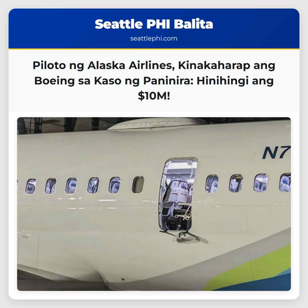 Piloto ng Alaska Airlines, Kinakaharap ang Boeing