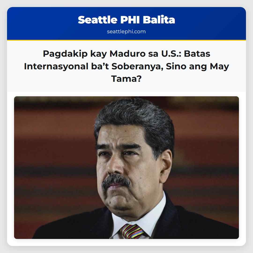 Pagdakip kay Maduro sa U.S.: Batas Internasyonal
