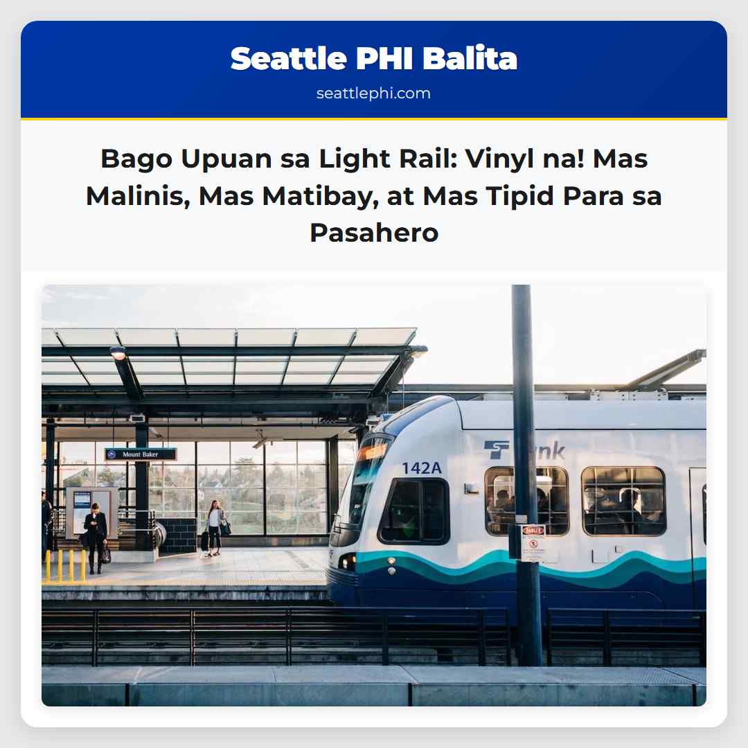 Bago Upuan sa Light Rail: Vinyl na! Mas Malinis,