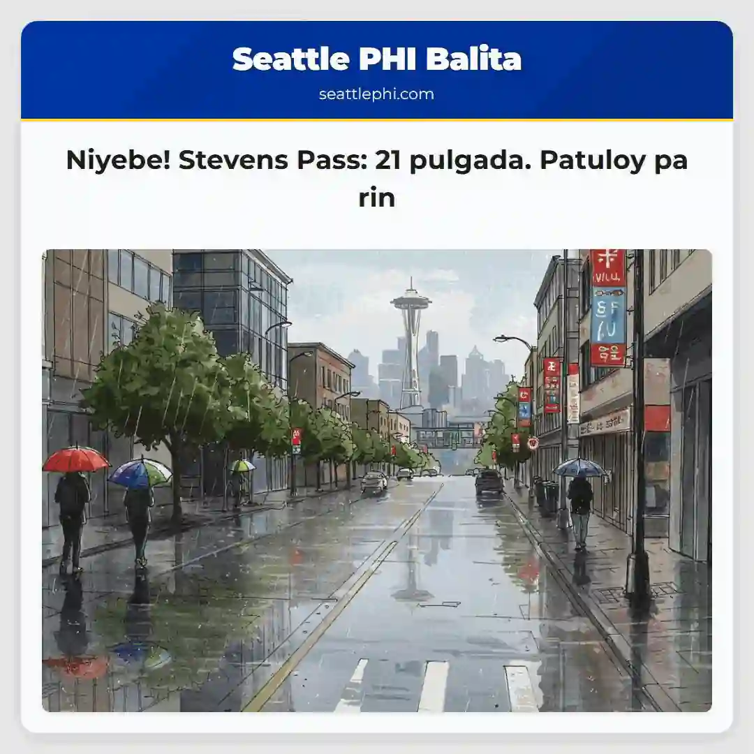 Niyebe! Stevens Pass: 21 pulgada. Patuloy pa rin