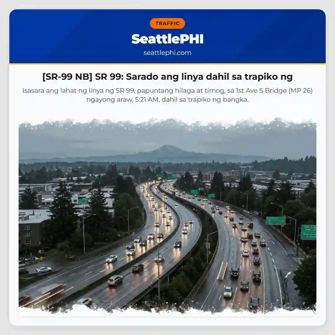 [SR-99 NB] SR 99: Sarado ang linya dahil sa trapiko ng