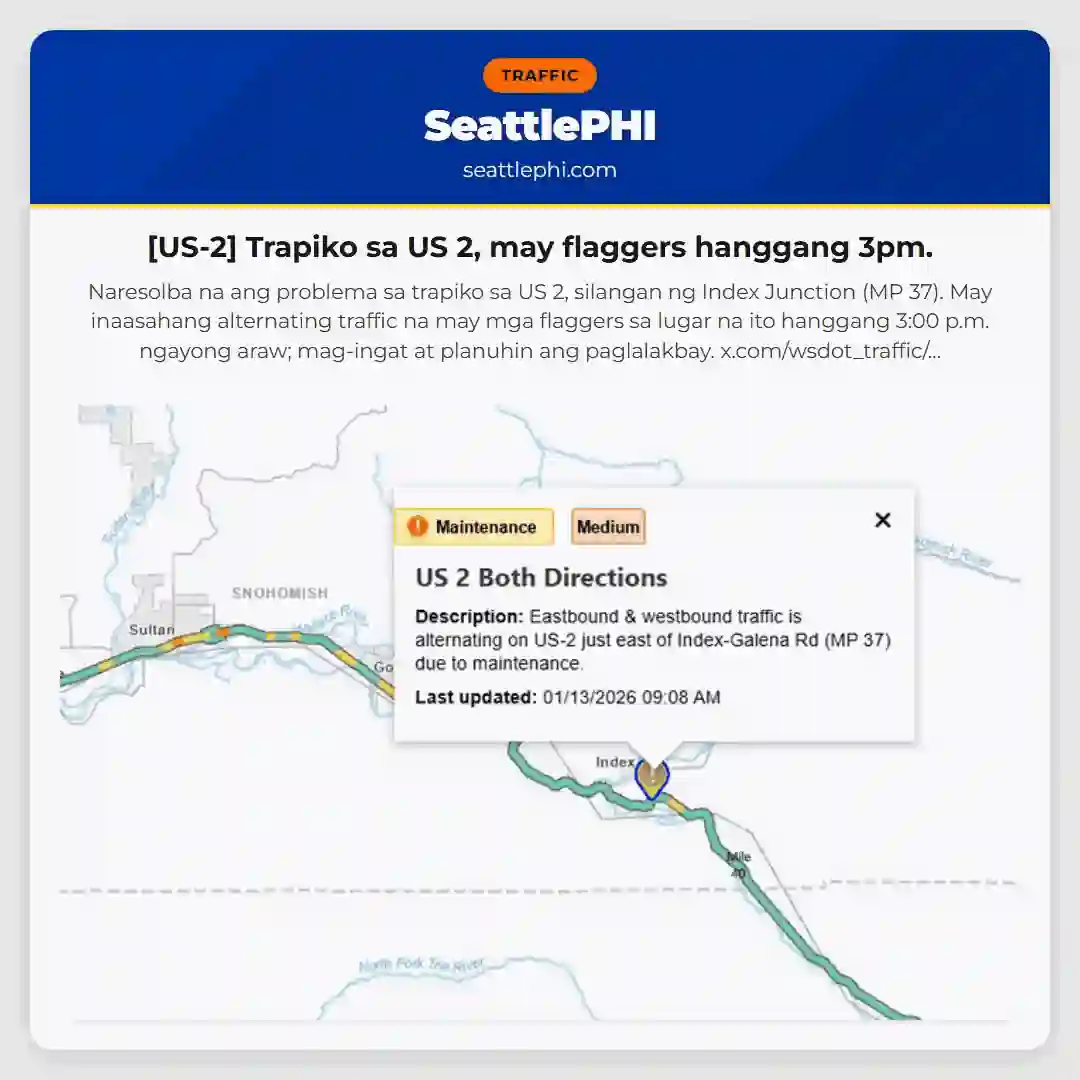 [US-2] Trapiko sa US 2, may flaggers hanggang 3pm.