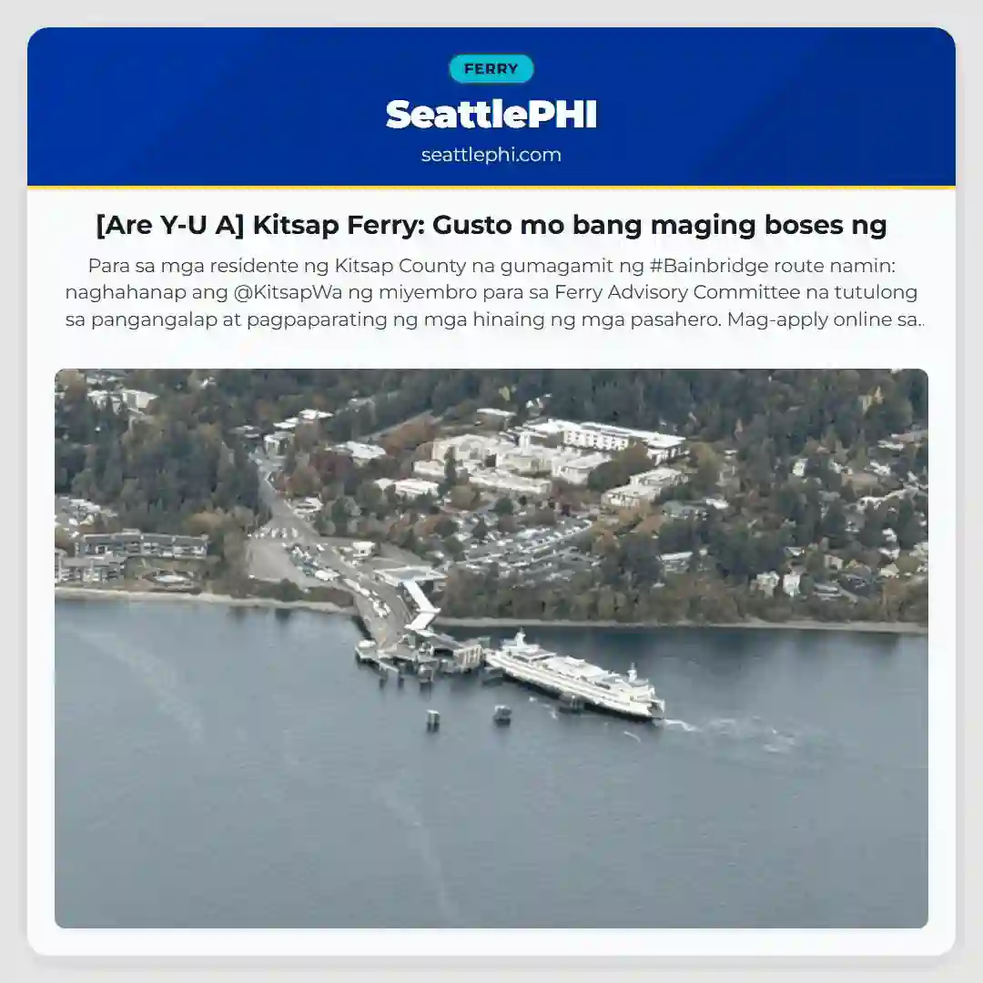 [Are Y-U A] Kitsap Ferry: Gusto mo bang maging boses ng