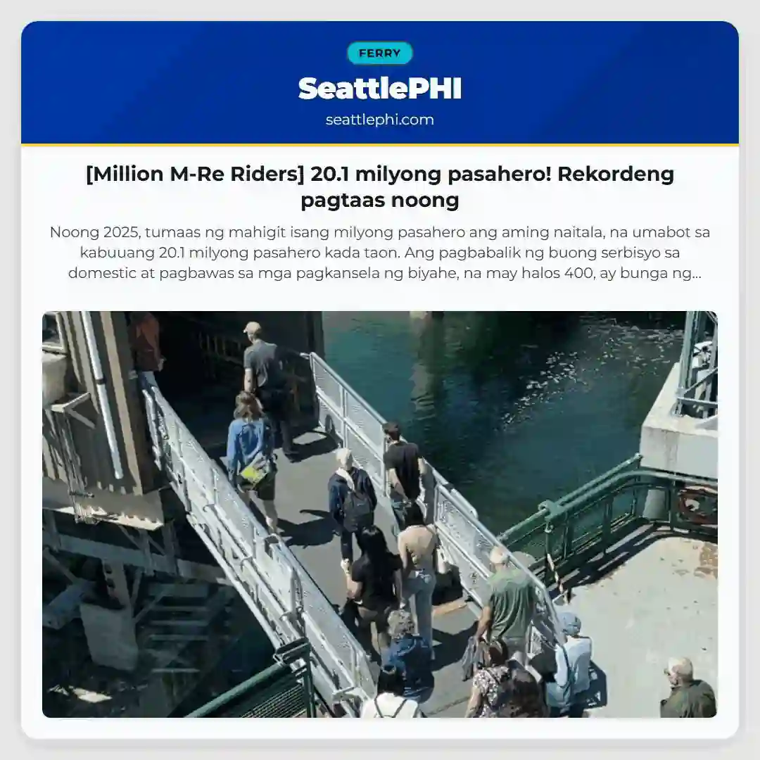 [Million M-Re Riders] 20.1 milyong pasahero! Rekordeng pagtaas noong