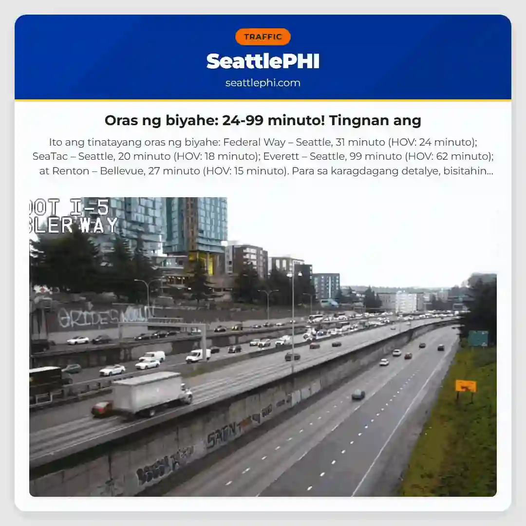 Oras ng biyahe: 24-99 minuto! Tingnan ang