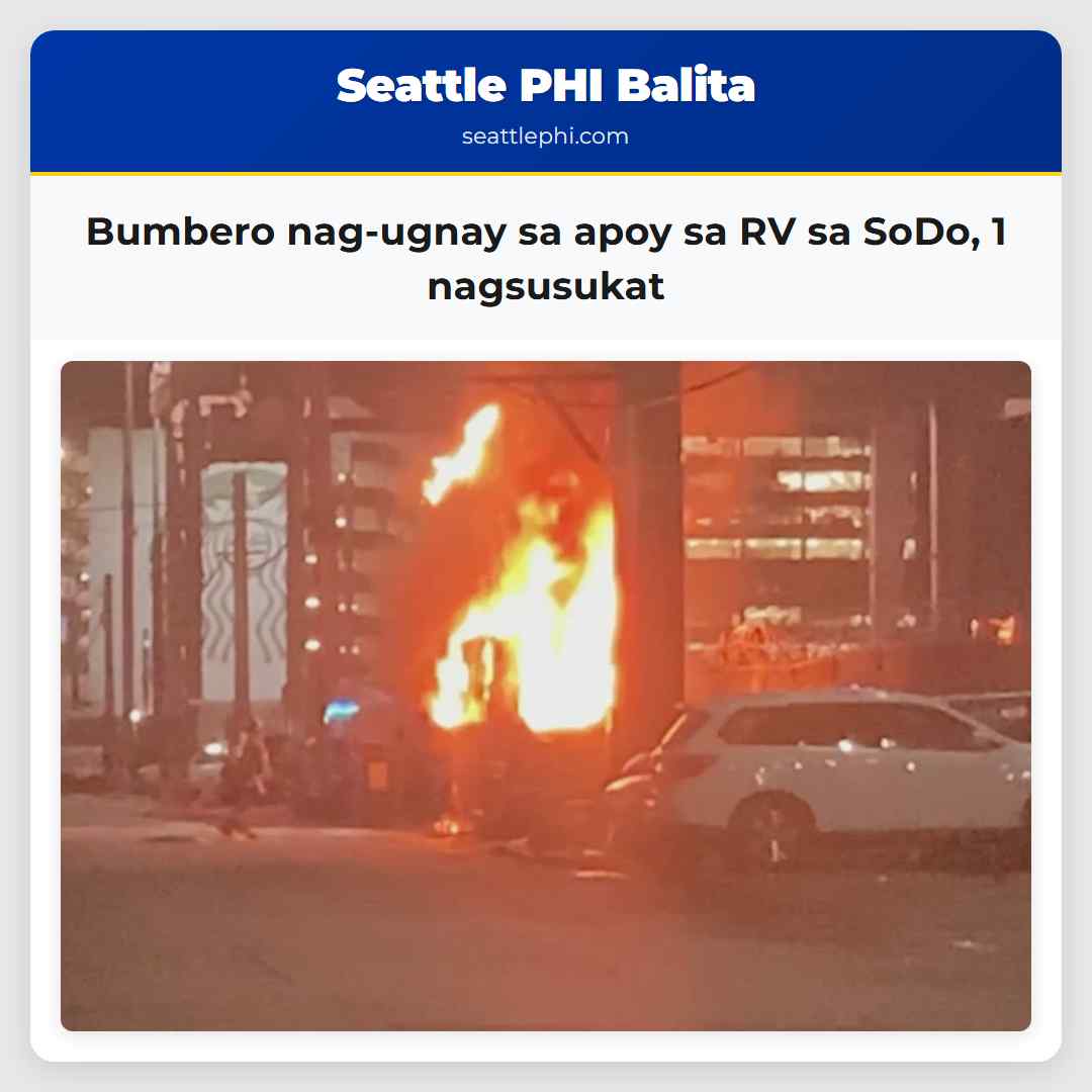 Bumbero nag-ugnay sa apoy sa RV sa SoDo, 1