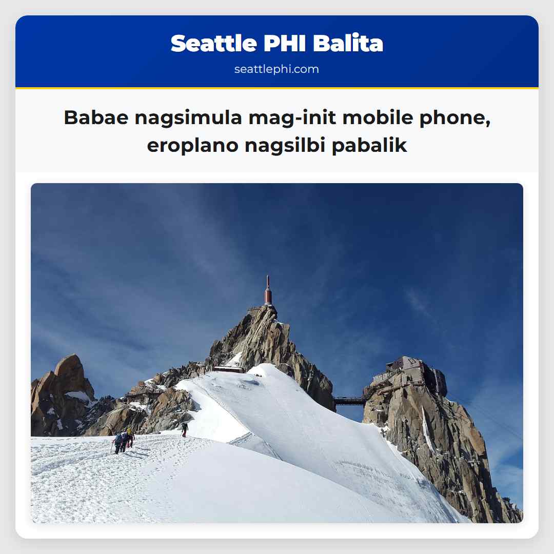 Babae nagsimula mag-init mobile phone, eroplano