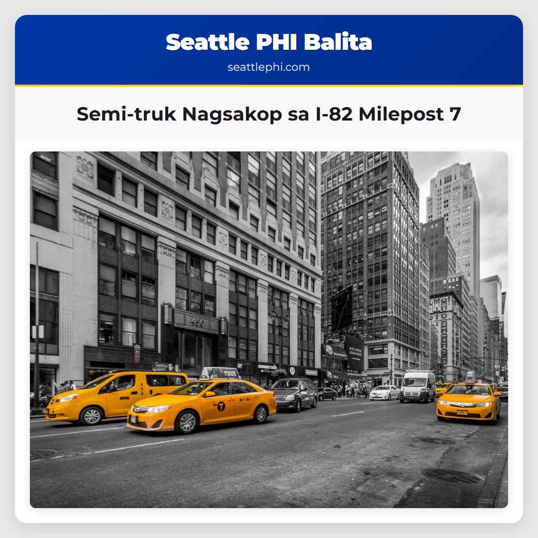 Semi-truk Nagsakop sa I-82 Milepost 7