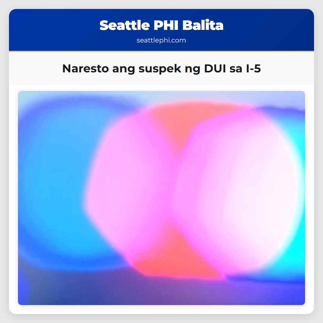 Naresto ang suspek ng DUI sa I-5