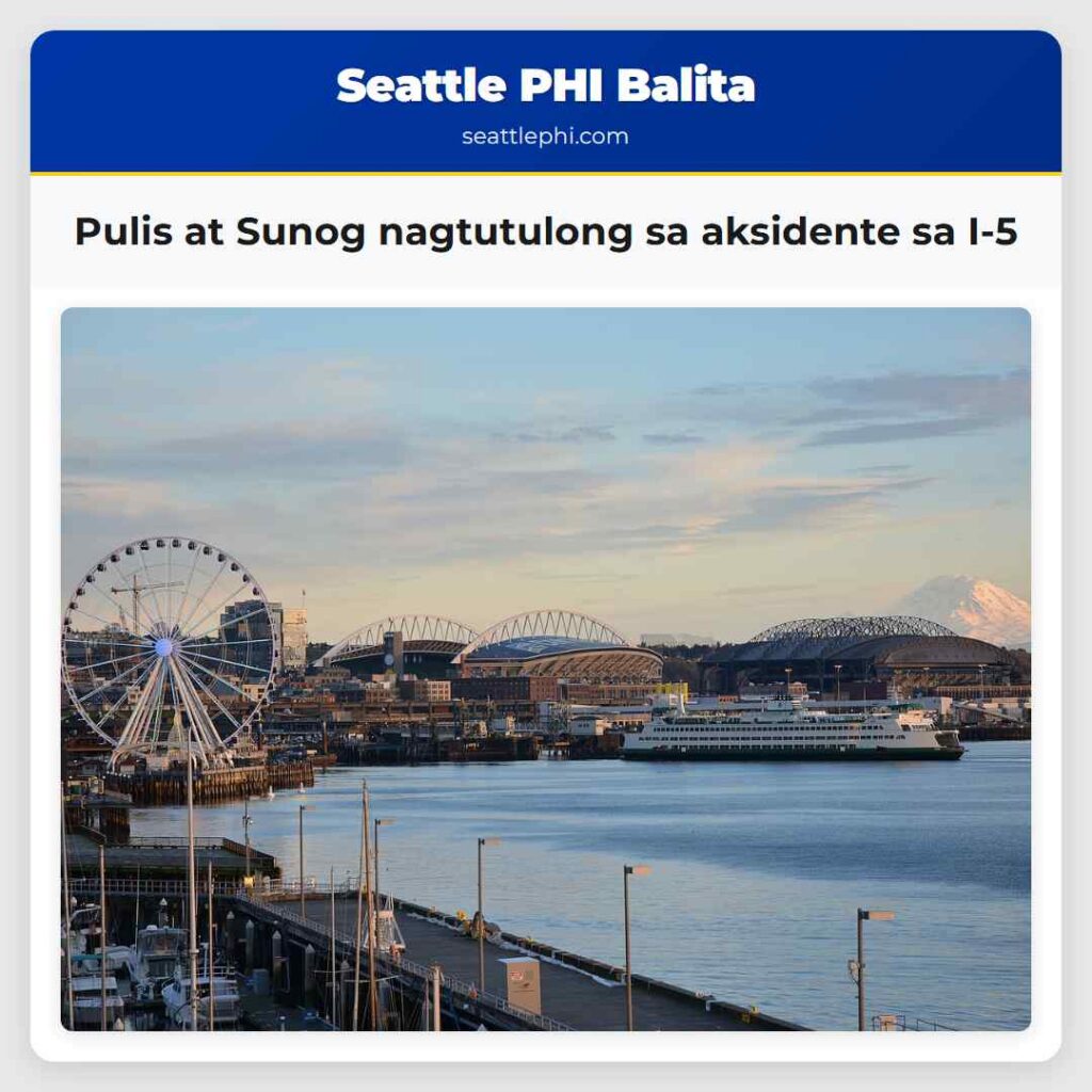 Pulis at Sunog nagtutulong sa aksidente sa I-5
