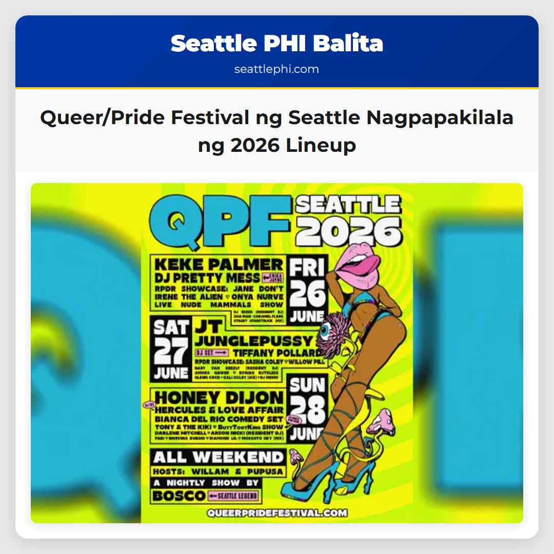 Queer/Pride Festival ng Seattle Nagpapakilala ng