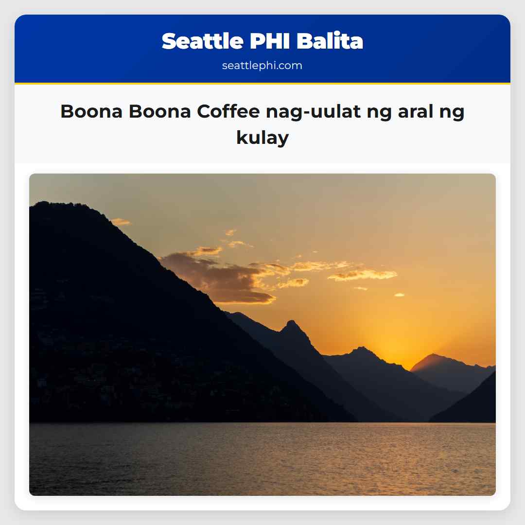 Boona Boona Coffee nag-uulat ng aral ng kulay