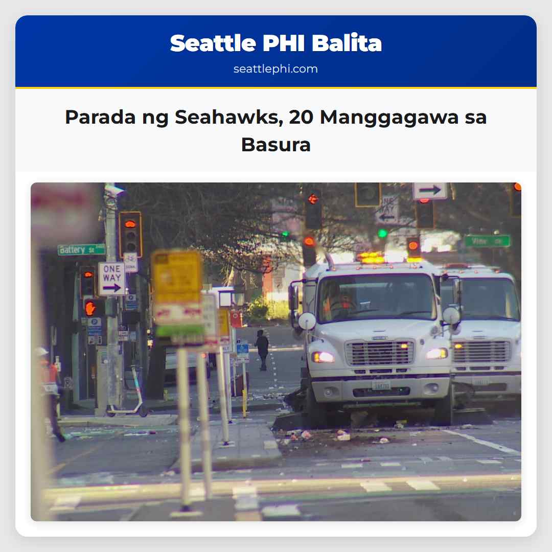 Parada ng Seahawks, 20 Manggagawa sa Basura