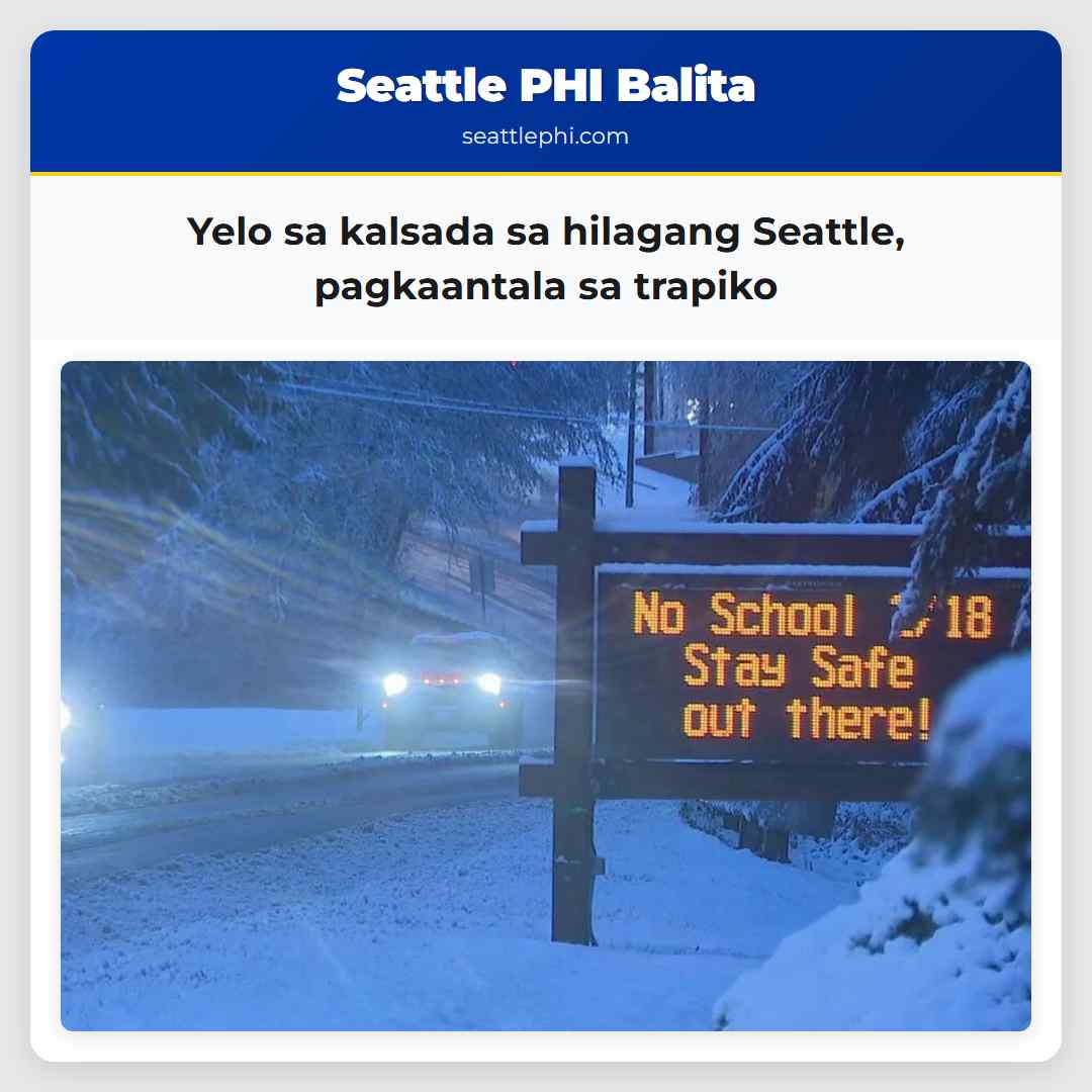 Yelo sa kalsada sa hilagang Seattle, pagkaantala