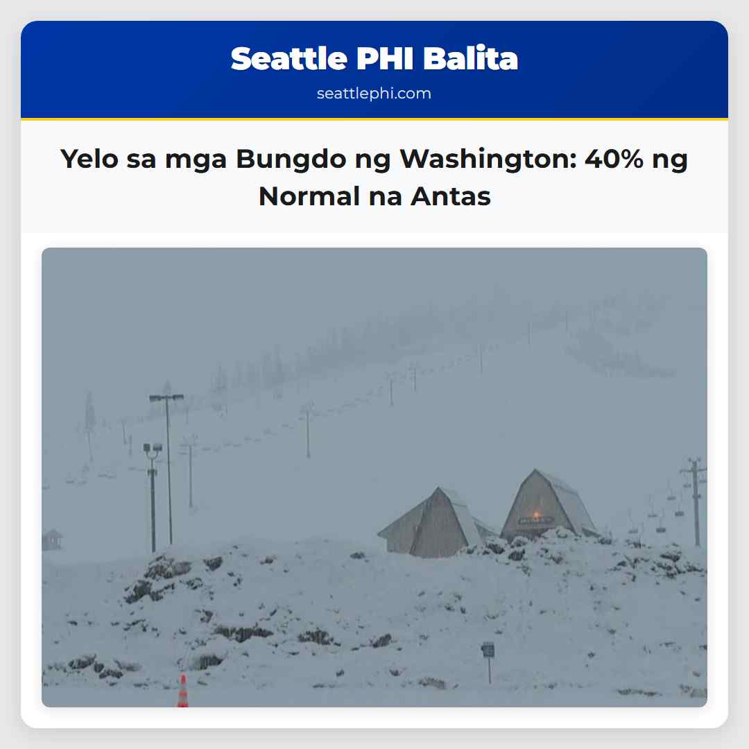 Yelo sa mga Bungdo ng Washington: 40% ng Normal