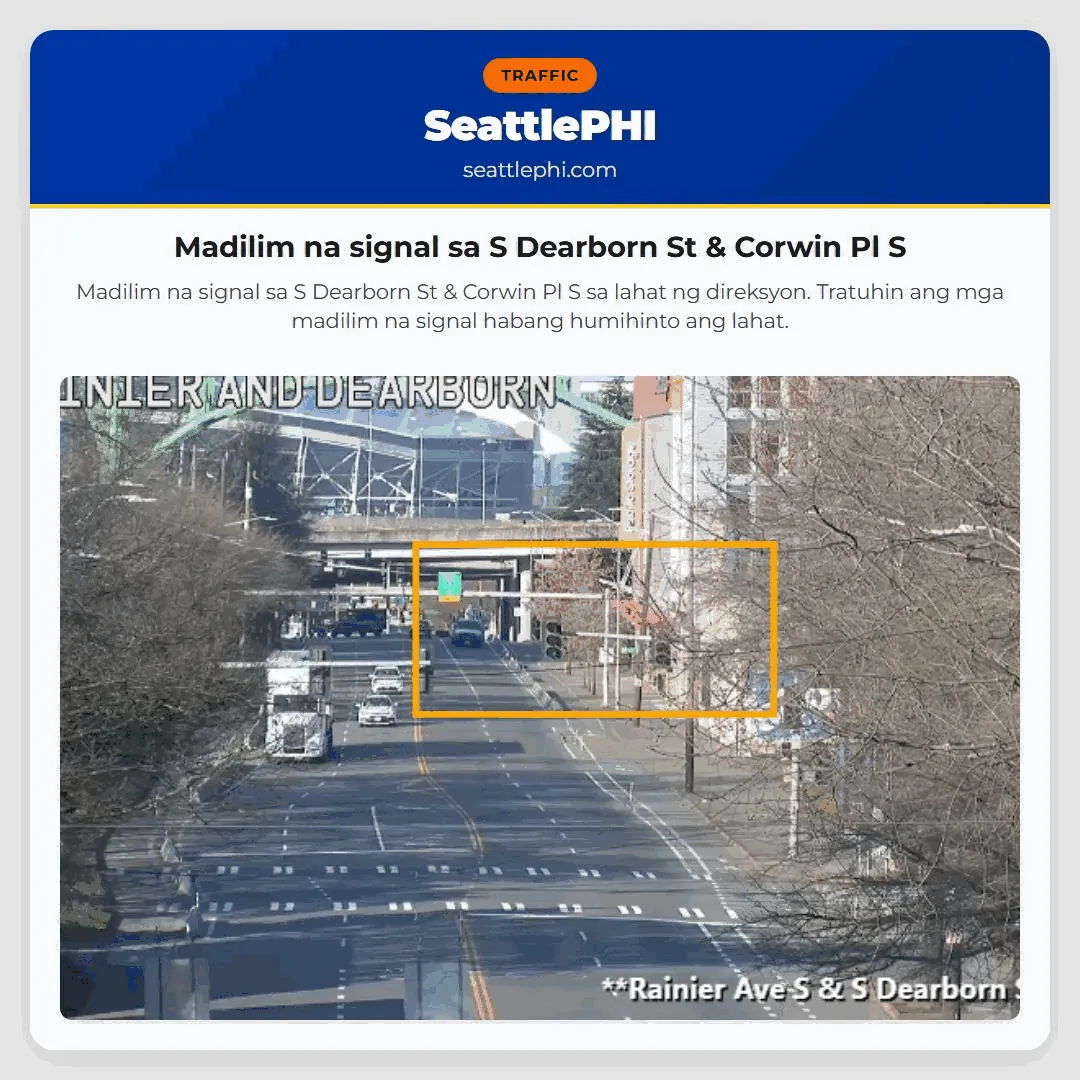 Madilim na signal sa S Dearborn St & Corwin Pl S