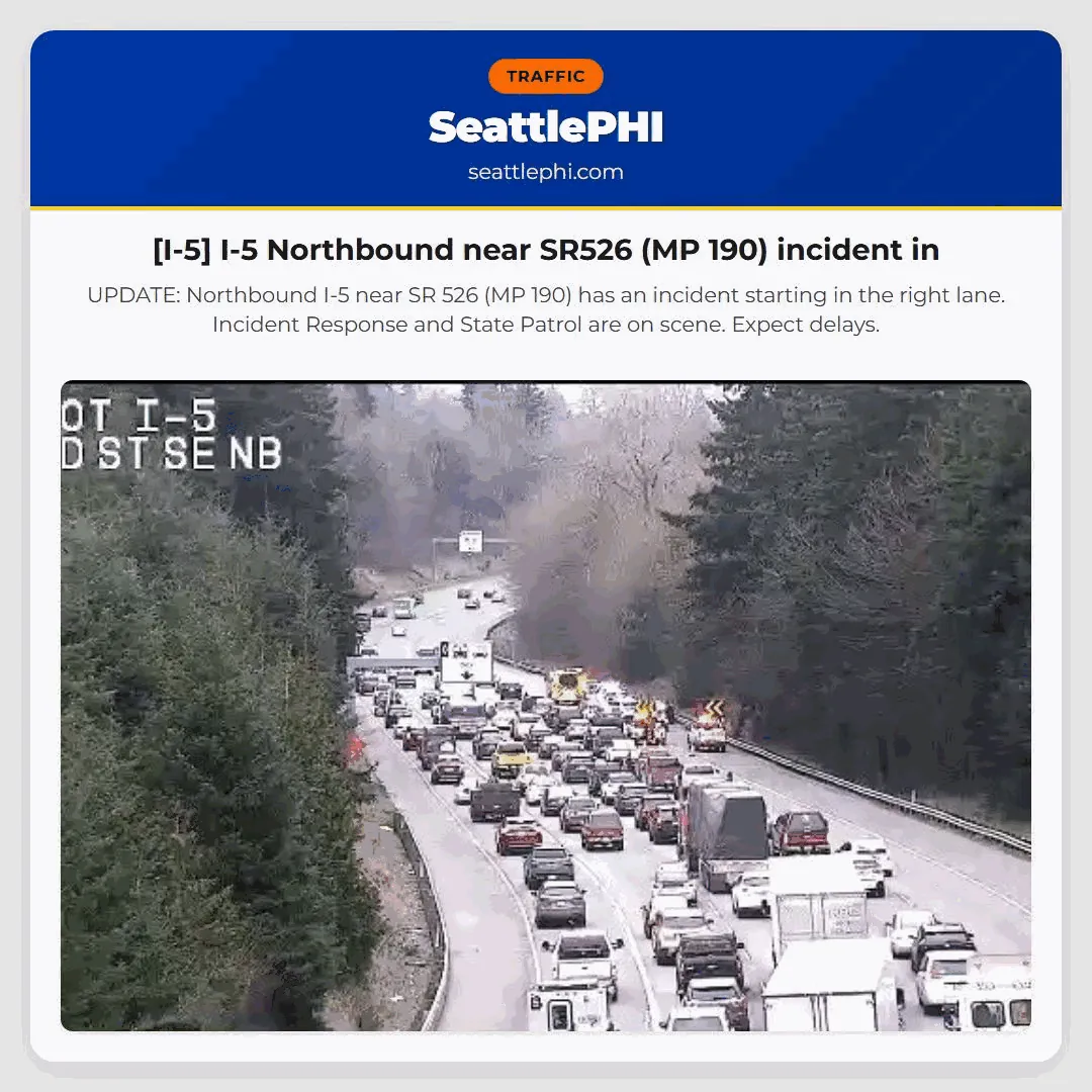 [I-5] I-5 Northbound near SR526 (MP 190) incident in