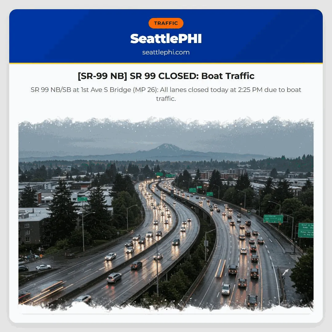 [SR-99 NB] SR 99 CLOSED: Boat Traffic