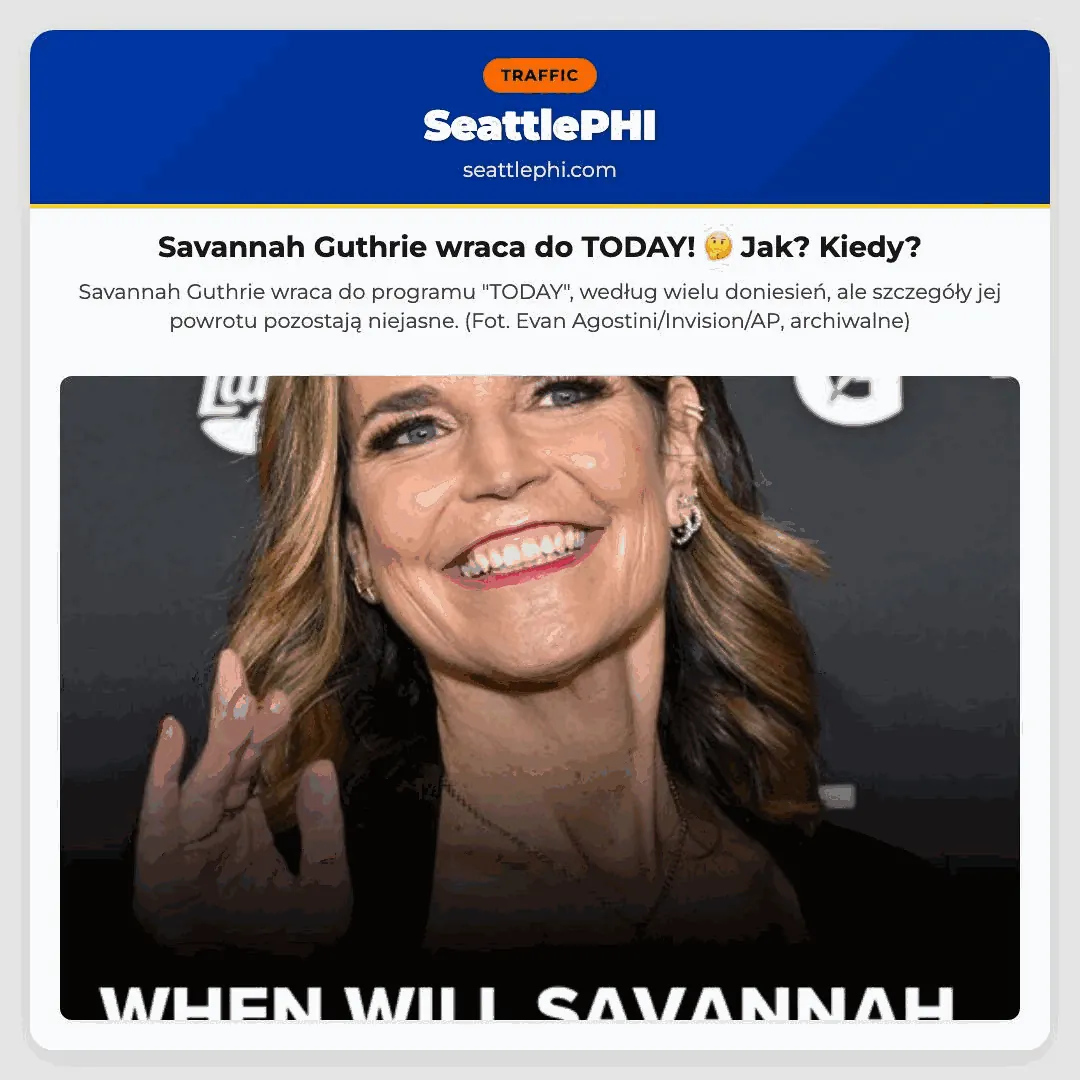 Savannah Guthrie wraca do TODAY! 🤔 Jak? Kiedy?