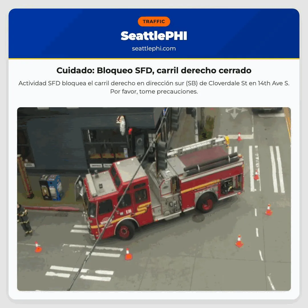 Cuidado: Bloqueo SFD, carril derecho cerrado
