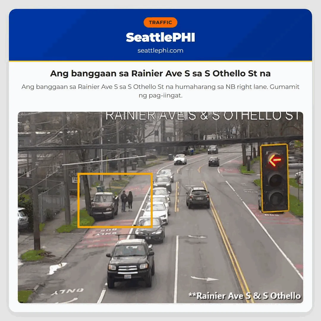 Ang banggaan sa Rainier Ave S sa S Othello St na