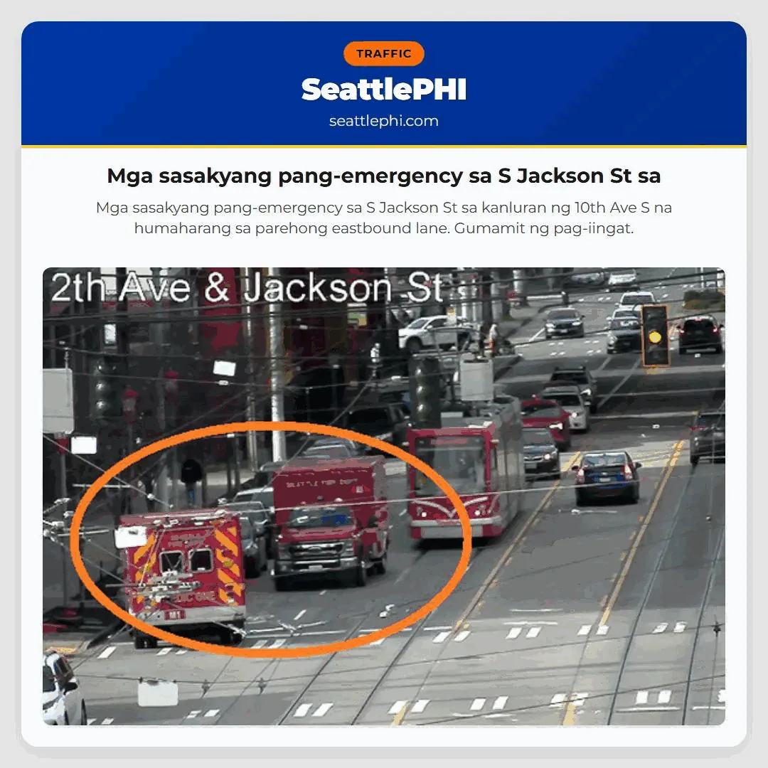 Mga sasakyang pang-emergency sa S Jackson St sa