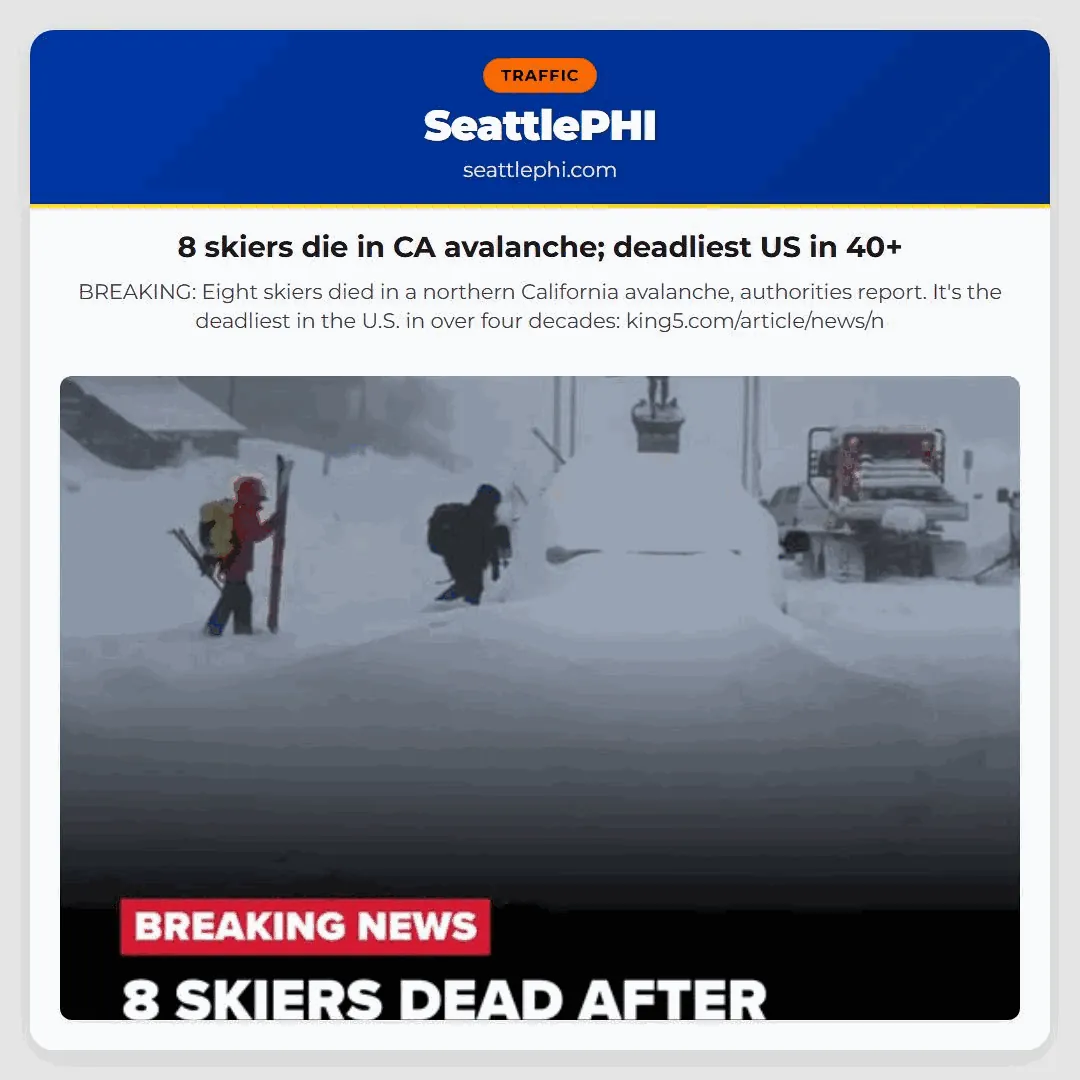 8 skiers die in CA avalanche; deadliest US in 40+