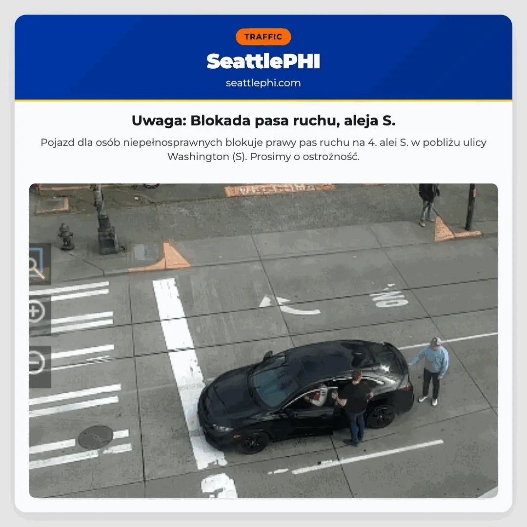 Uwaga: Blokada pasa ruchu, aleja S.