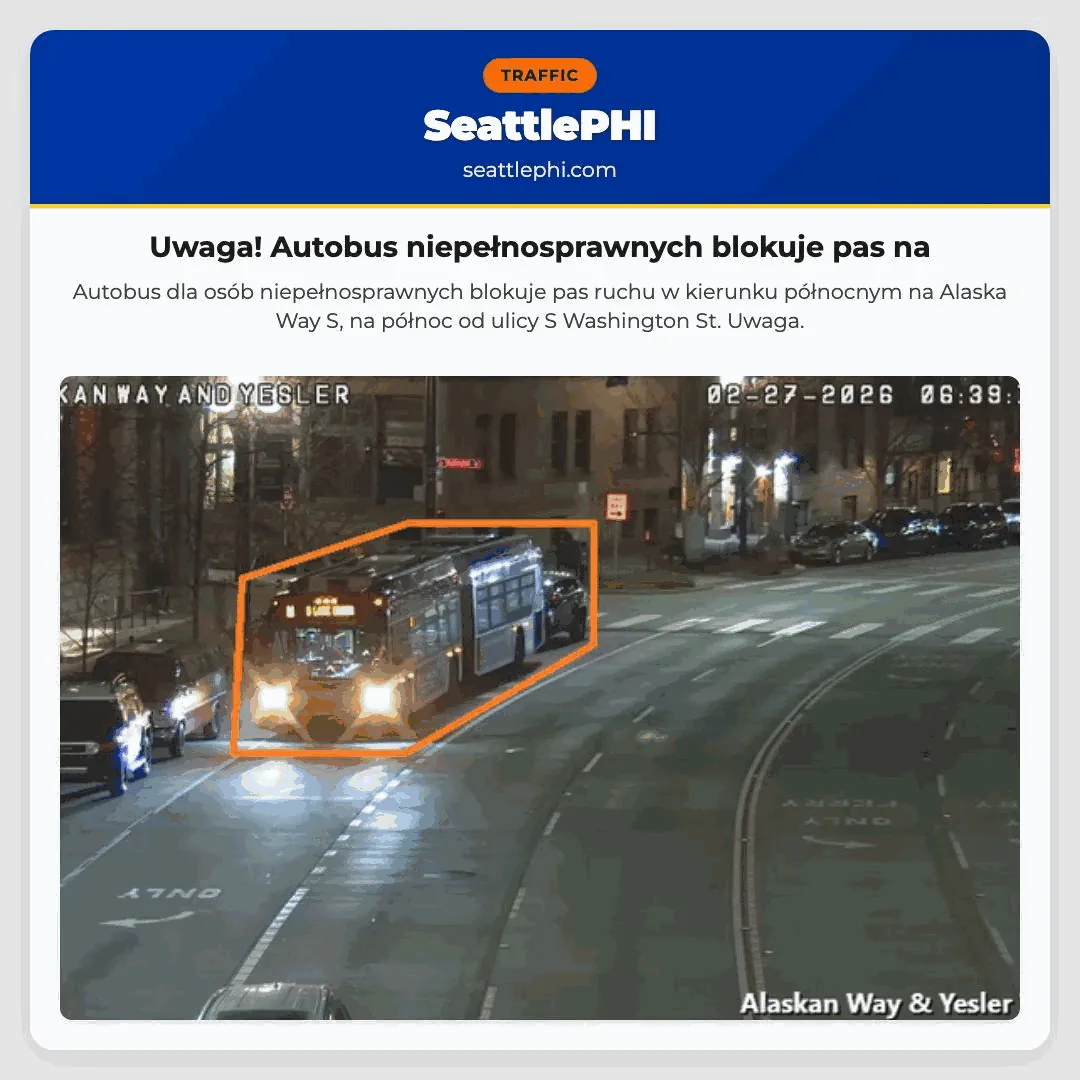 Uwaga! Autobus niepełnosprawnych blokuje pas na