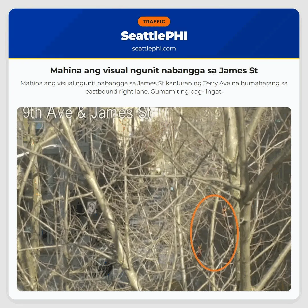 Mahina ang visual ngunit nabangga sa James St