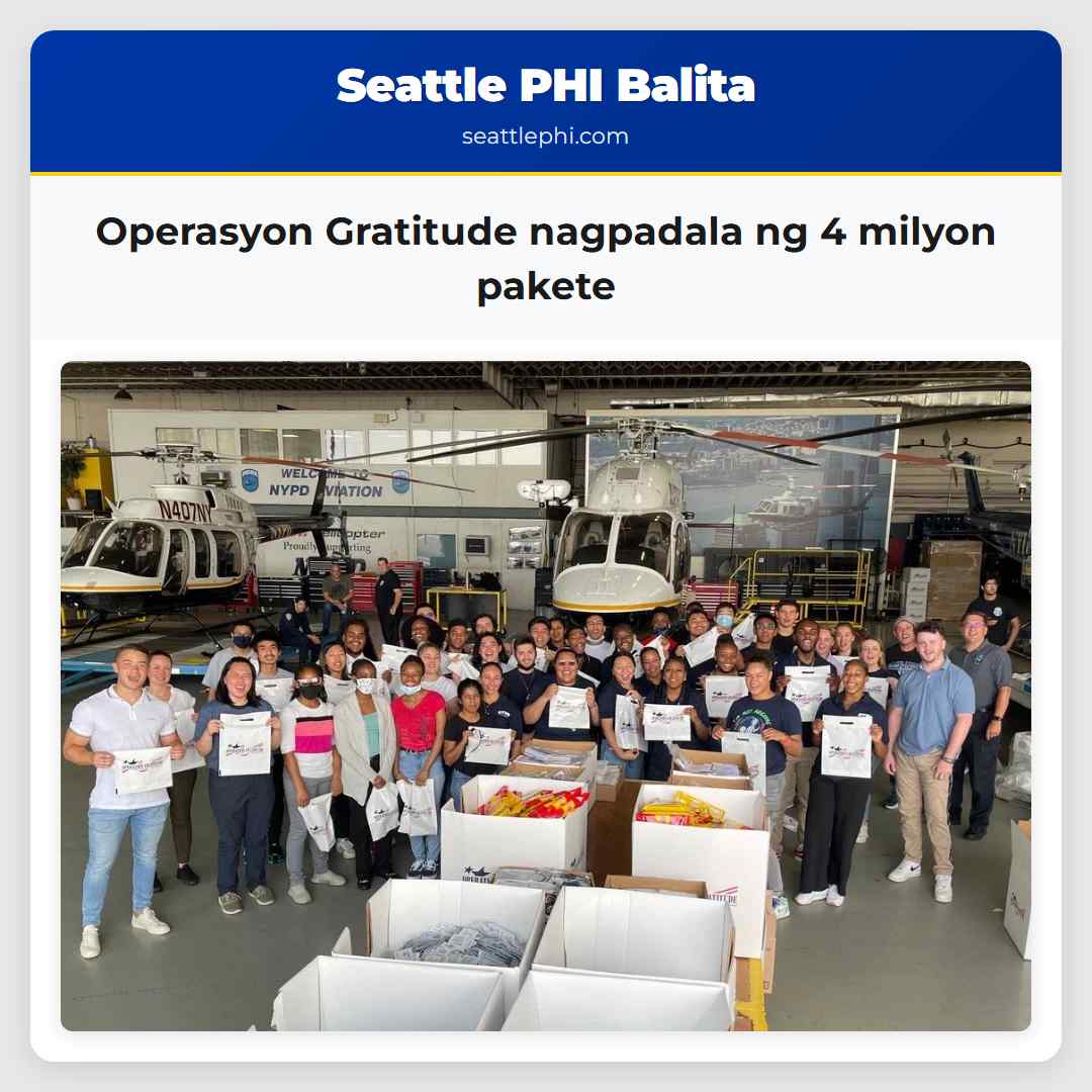 Operasyon Gratitude nagpadala ng 4 milyon pakete