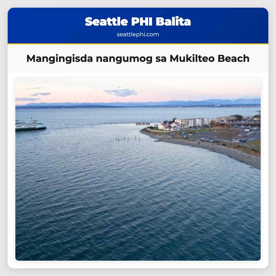Mangingisda nangumog sa Mukilteo Beach
