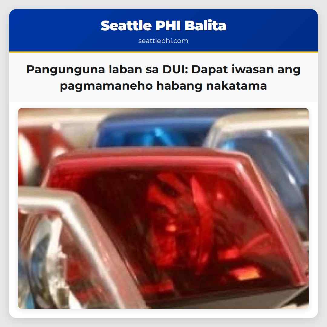 Pangunguna laban sa DUI: Dapat iwasan ang