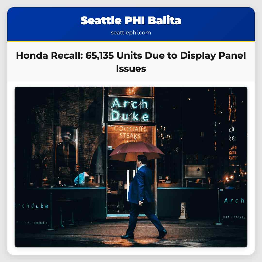 Honda Recall: 65,135 Units Due to Display Panel