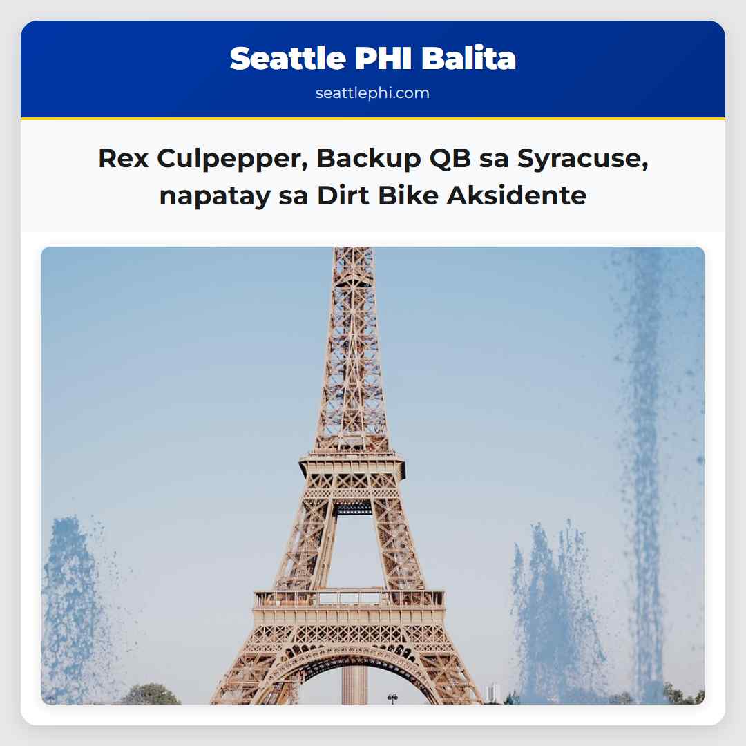 Napatay si Rex Culpepper Backup Quarterback sa Syracuse sa Aksidente sa Dirt Bike