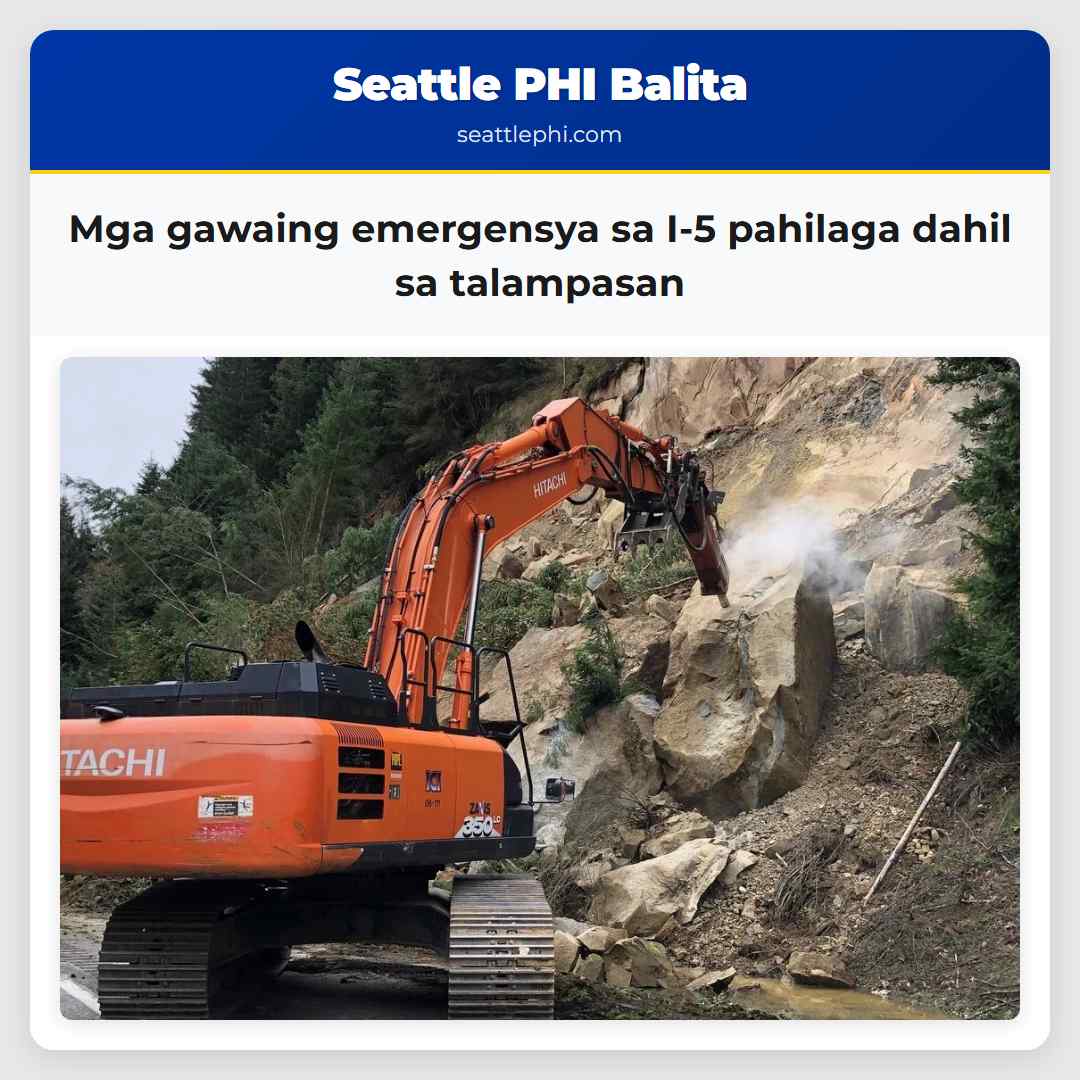 Mga gawaing emergensya sa I-5 pahilaga dahil sa